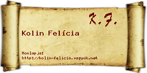 Kolin Felícia névjegykártya